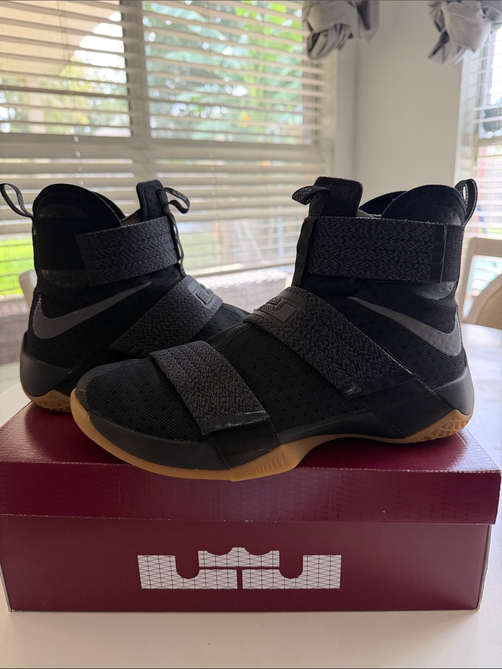 Nike LeBron Soldier 10 SFG 'Black Gum' sneakers. NIKE black man sneakers